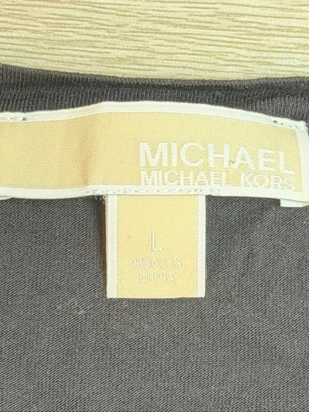 Michael Kors Black 3/4 Sleeve Top L